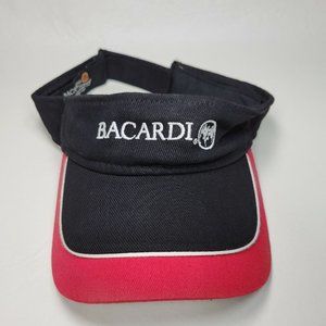 Bacardi Visor Hat Black Red Embroidered Logo Adjustable Official